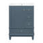 Meuble-lavabo simple autoportant 24 po avec lavabo en céramique, armoire de rangement avec 3 tiroirs et porte-760764131-745314057