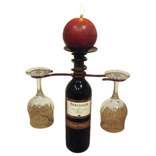 1 Bottle Tabletop Wine Bottle & Glass Rack