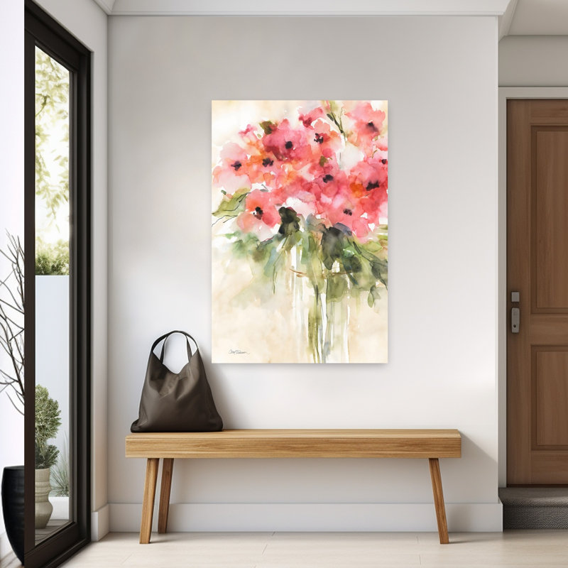Casual Bouquet II Contemporary Elegant Modern Hydrangea Peony Nature Spring Wall Art, 60" H x 40" W