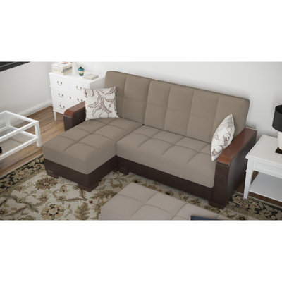 Chaise longue rembourrée en bois avec rangement Primenest Zenaero