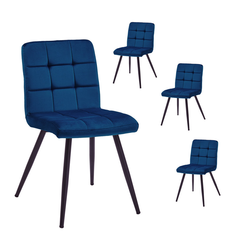 Chaise d'appoint rembourrée en velours Furst, Bleu