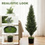 Faux Cypress Tree Plant in Cement Freestanding  Planter-454320981