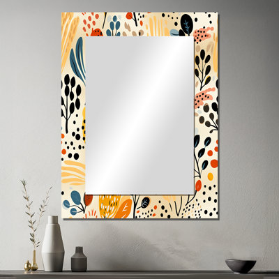 Beige et jaune zhir Boho Botanical - miroir mural décoratif imprimé animal, miroir imprimé animal