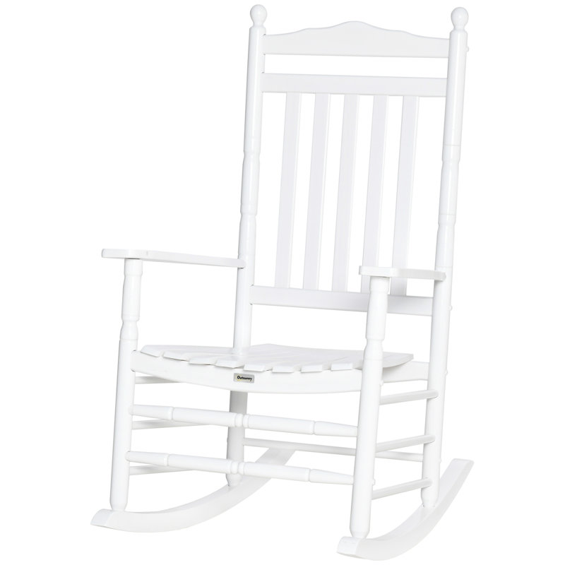 Chaise berçante à dossier pour porche, Blanc