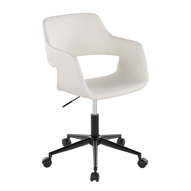 Chaise de bureau Shai, Noir, Blanc