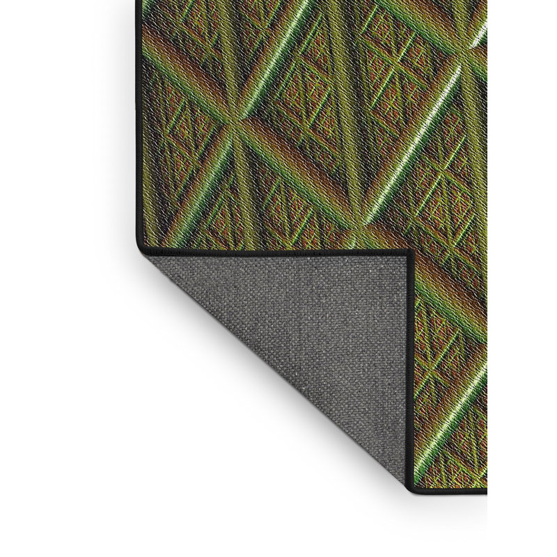 Fabriqué à la machine à partir de laine et de polyester Tapis décoratif olive, Rectangle 5 pi x 7 pi