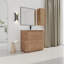 Meuble-lavabo autoportant contemporain avec lavabo en céramique et 2 portes à fermeture douce-2128457895