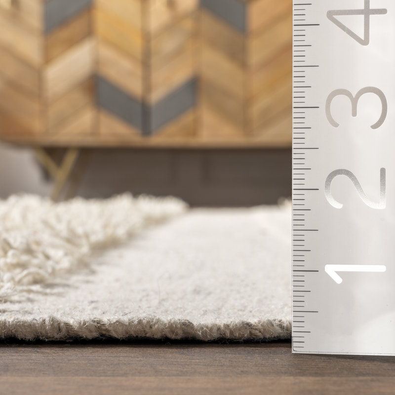 Tapis ivoire en laine texturée Jayko, Rectangle 4 pi x 6 pi