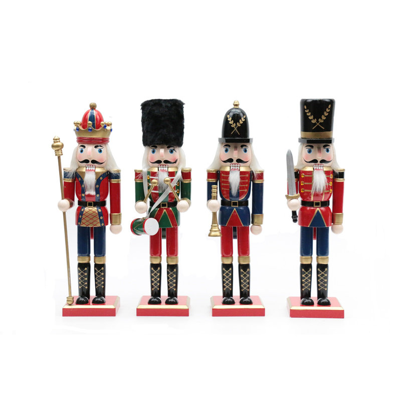 4 Piece King and Guard Nutcrackers Set