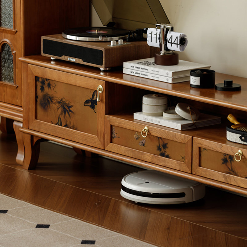 Meuble télé en bois de cerisier de style français rétro, 70.86"