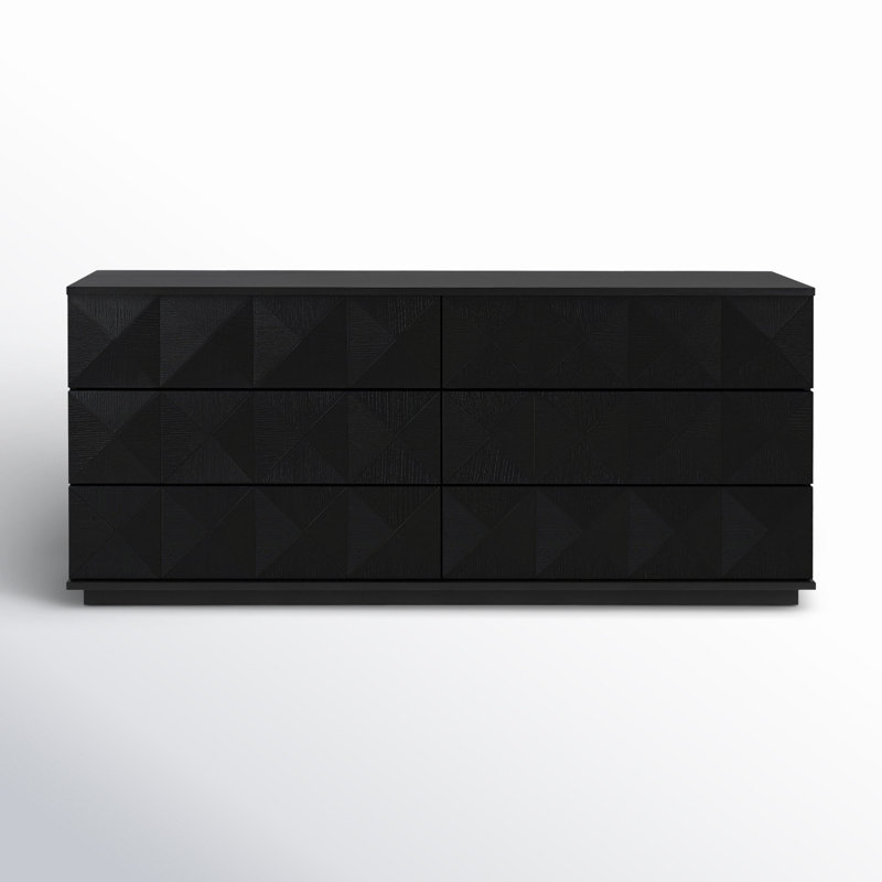 Iriye 63" W 6-Drawer Double Dresser , Black