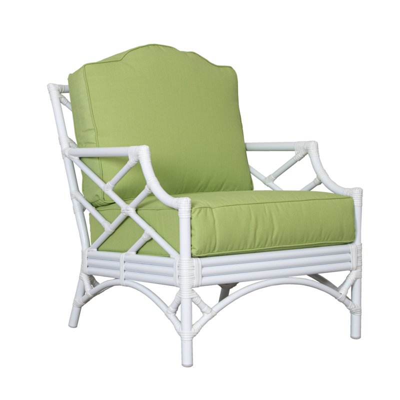 Chaise de patio avec coussins Chippendale, Toile Sunbrella® bouton d'or