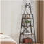 Bibliothèque étroite à 4 niveaux, bibliothèque pour bureau, salon, chambre à coucher, cuisine, brun rustique et noir
