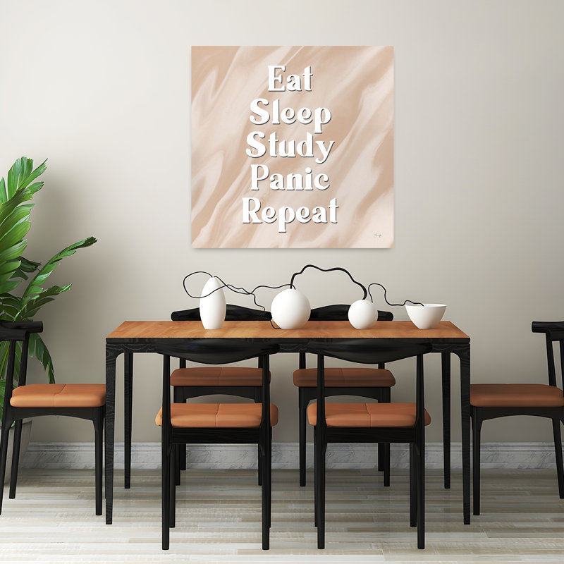 «Eat Sleep Sleep», art contemporain abstrait, H 32 po x l 32 po