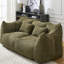 Olive chenille, offrant une chaise élégante et confortable, avec poignée pratique pour un déplacement facile