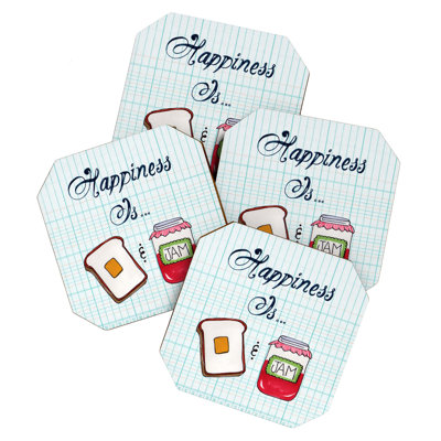 Wood 4 Piece Coaster Set