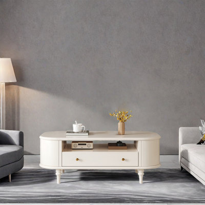 Table basse minimaliste en bois massif de style français