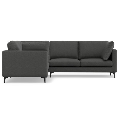 Ava Large Mid Century Corner Sectional, L-Shaped Sofa with Performance Fabric and Reversible Cushions