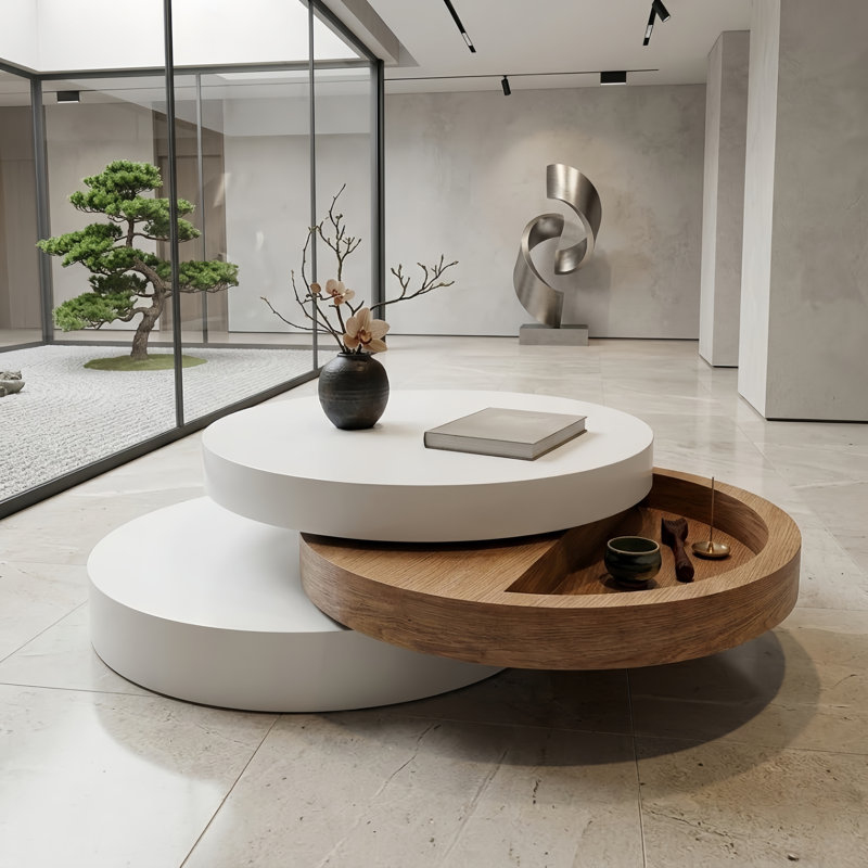 Drum Coffee Table with Storage