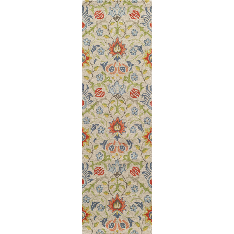 Annechien Hand Tufted Wool Floral Indoor Rug, Runner 2'3" x 8'