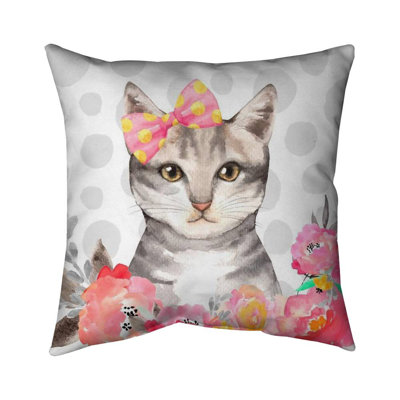 Charming cat - 26"x26" Throw pillow - Poly twill - Print on demand