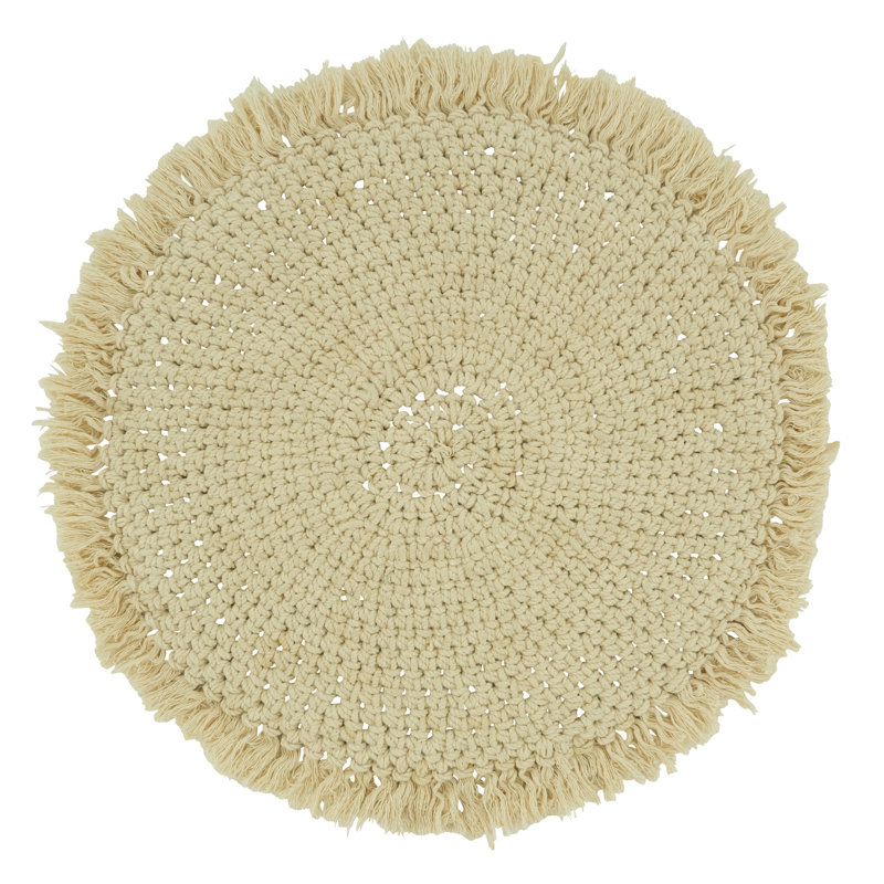 Jaelyn Collection Cotton Round Placemat, Natural
