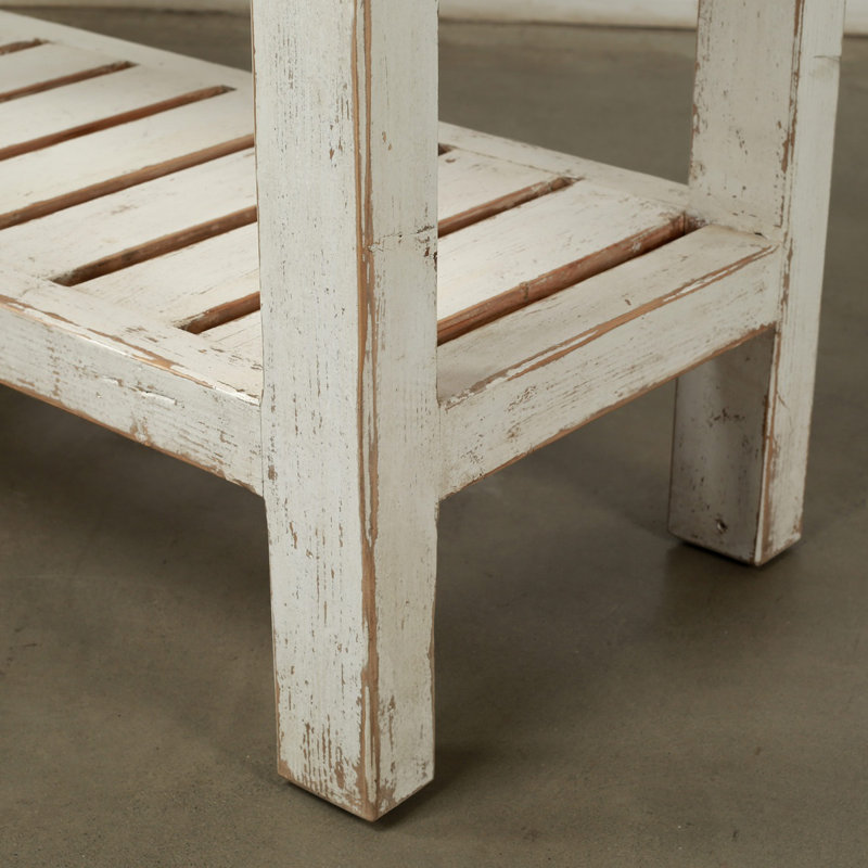 83'' W Solid Wood Console Table, White