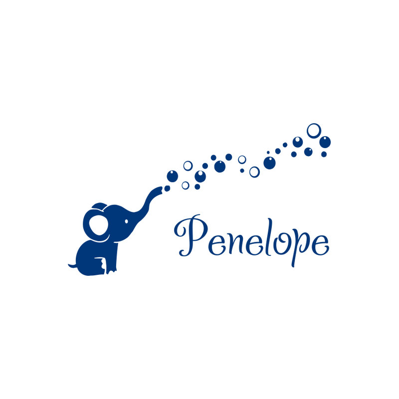 Adhésif décoratif pépinière éléphant, Oui, Bleu