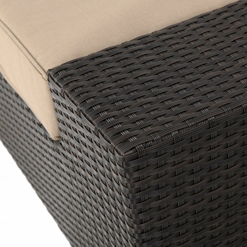 Fauteuils de patio (gauche et droite), Coussin beige / structure brun foncé