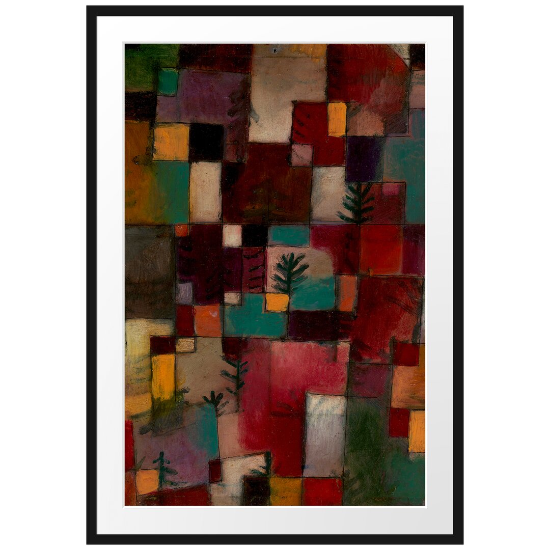 Gerahmter Kunstdruck Red-Green and Violet-Yellow Rhythms von Paul Klee