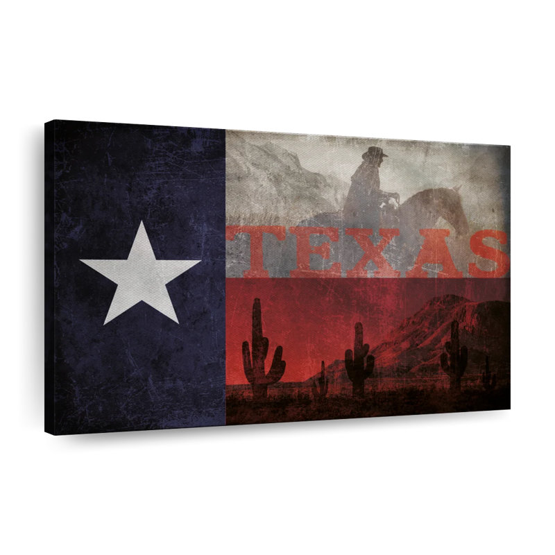 " Flag Of Texas " by Echoes Of America, 30" H x 45" W x 1.25" D