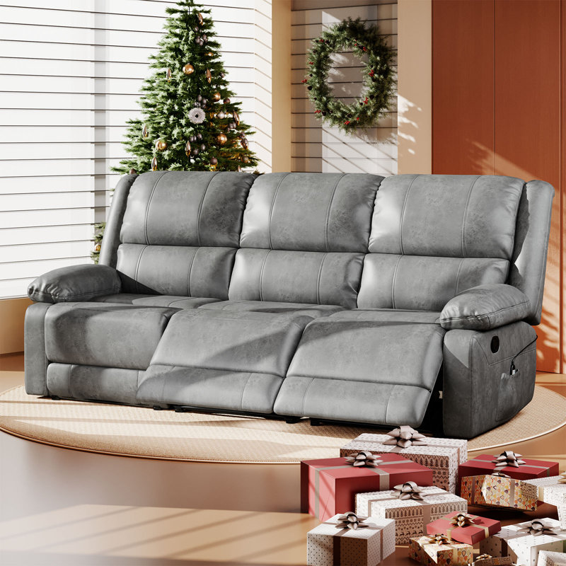 Canapé inclinable 73,6 po, Gris