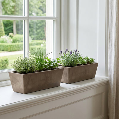 Ensemble de jardinières en composite 2 pièces Cara