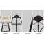 Ensemble de 2 tabourets de bar 26 po en lin tissé avec tabourets à pieds noirs sans îlot de cuisine réglable, 360 tabourets de bar pivotants avec tabouret de bar et repose-pieds (blanc)