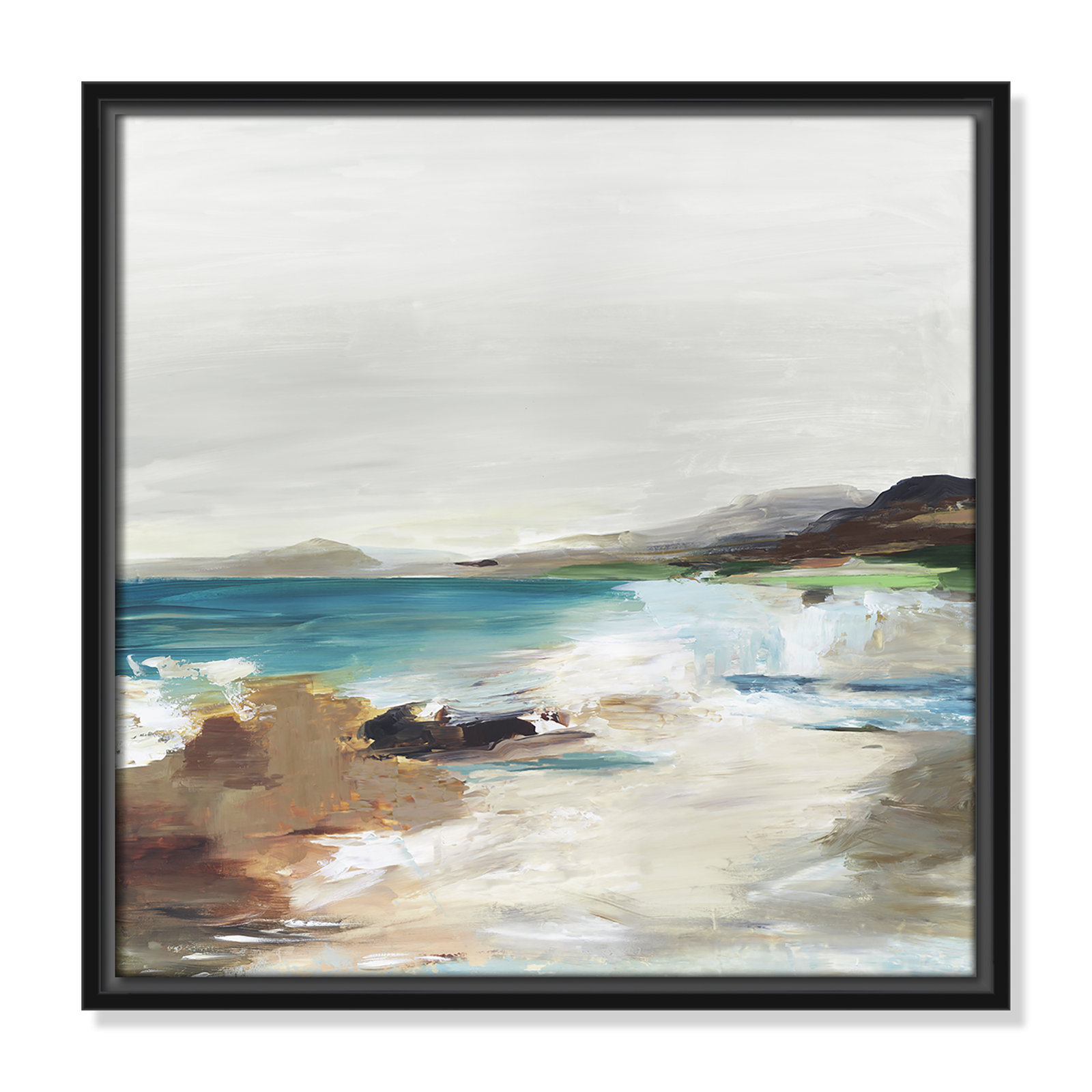 Edan "Calm Lake II" Print by Allison Pearce, Black Framed, 17.5" H x 17.5" W