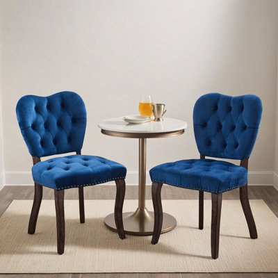Chaise d'appoint de salle à manger rembourrée en velours de style français French Vintage