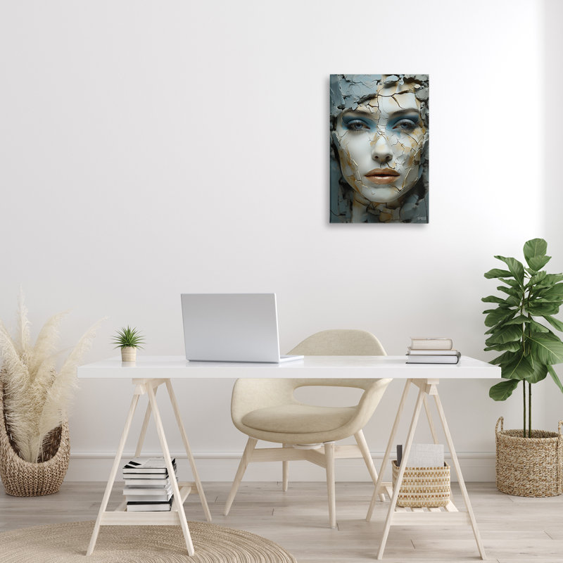 «Cracked Face Abstraction» par Roozbeh Bahramali, H 24 po x l 16 po