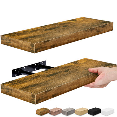 Ensemble de 2 tablettes flottantes avec fixation invisible - 16 po