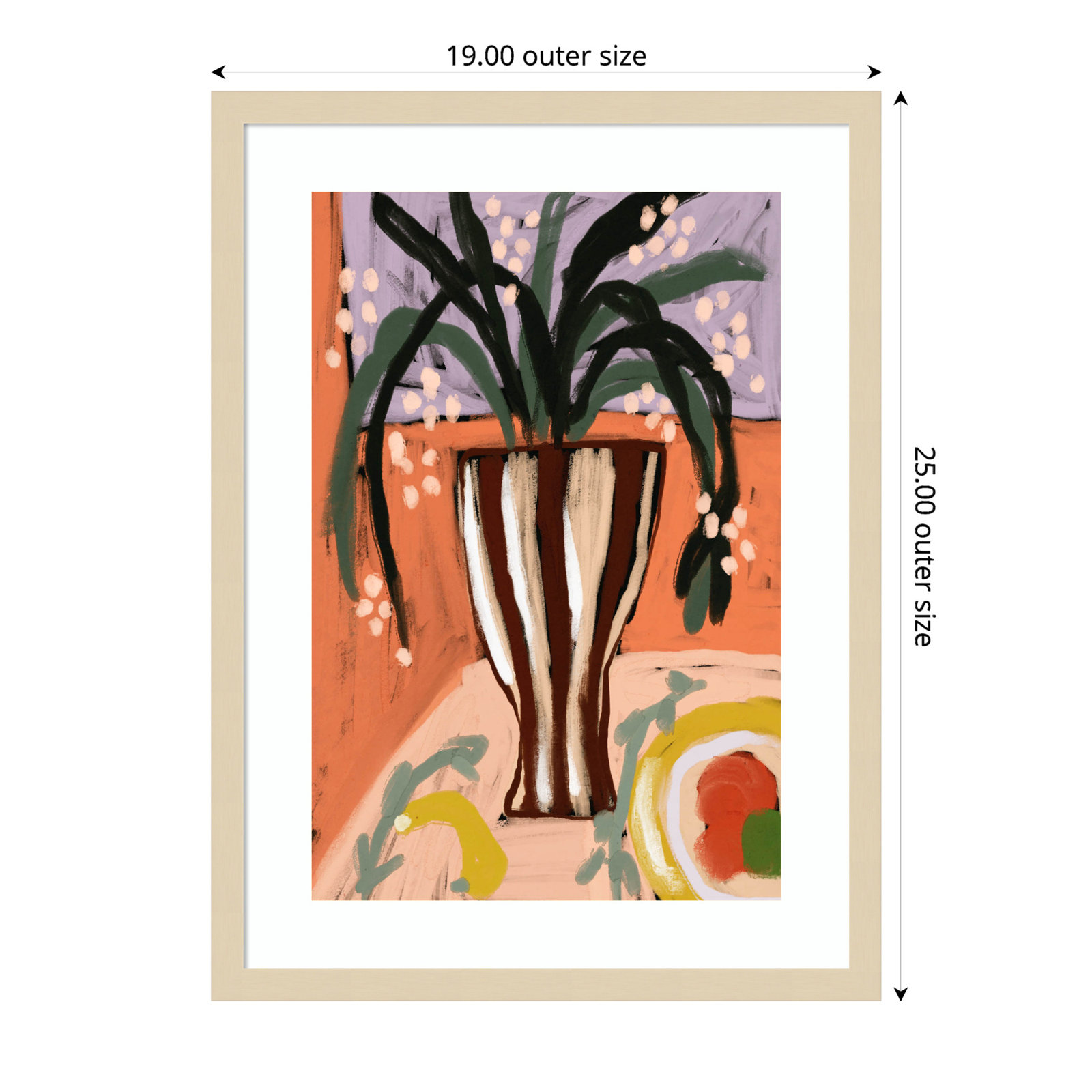 Floral Still Life No. 3 Print, Brown, 25" H x 19" W