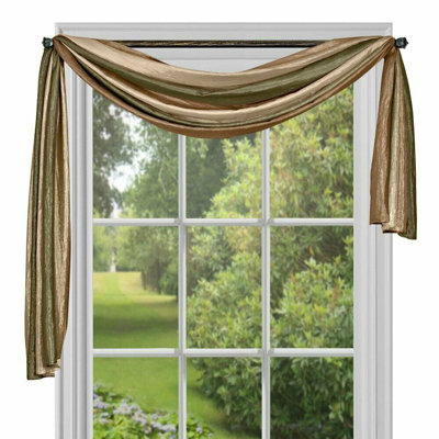 Velia Polyester Sheer Window Scarf Single Panel