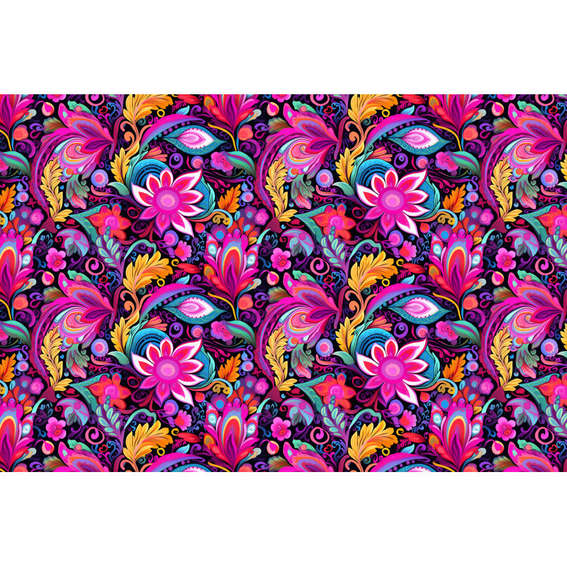 Jeté , Floral, L 60 po x l 50 po, Mix Purple