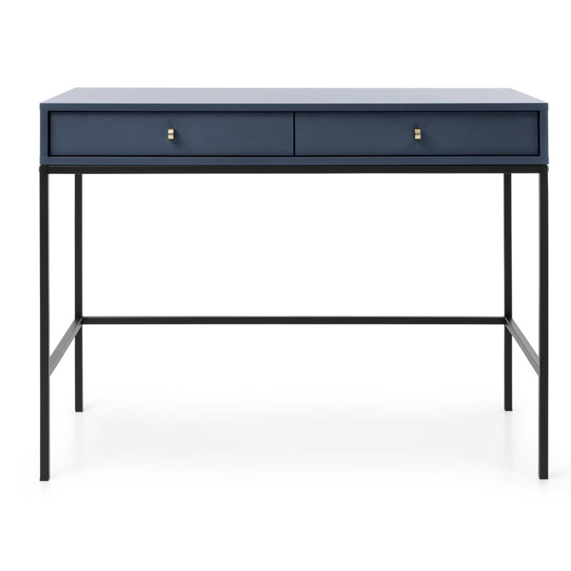 Longino Metal Base Writing Desk, Navy Blue
