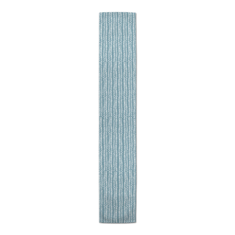 Brealle Rectangle Polyester Table Runner, 90" x 16", Blue