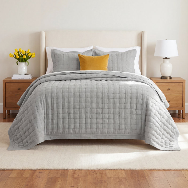 Laken Shale Standard Cotton Reversible Quilt