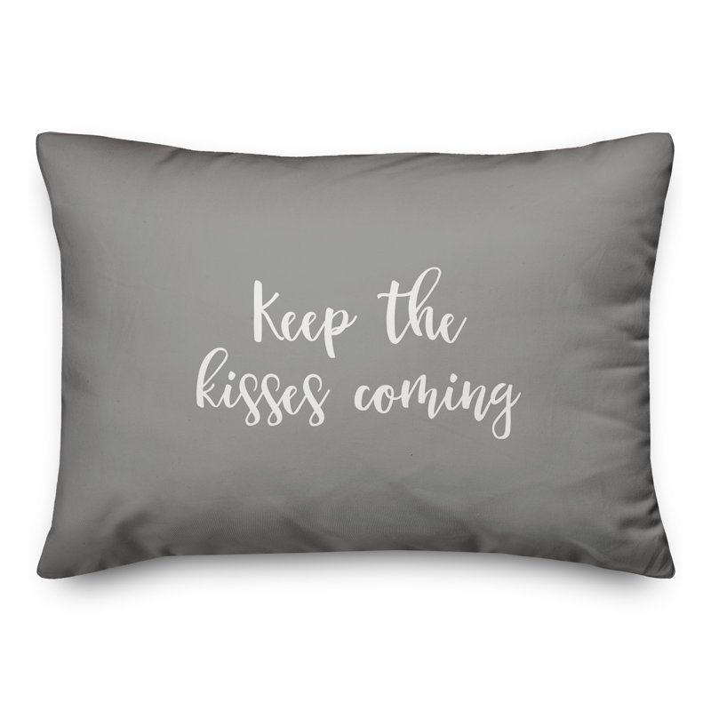  Coussin Keep The Kisses Coming, Gris