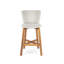 Tabouret de bar d'extérieur en bois fini teck avec osier gris clair, ensemble de 2 | Idée de cadeau-63825592