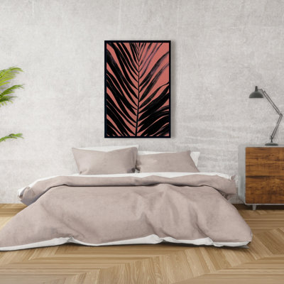 «Coral Tropical Palm Leaves» sur toile