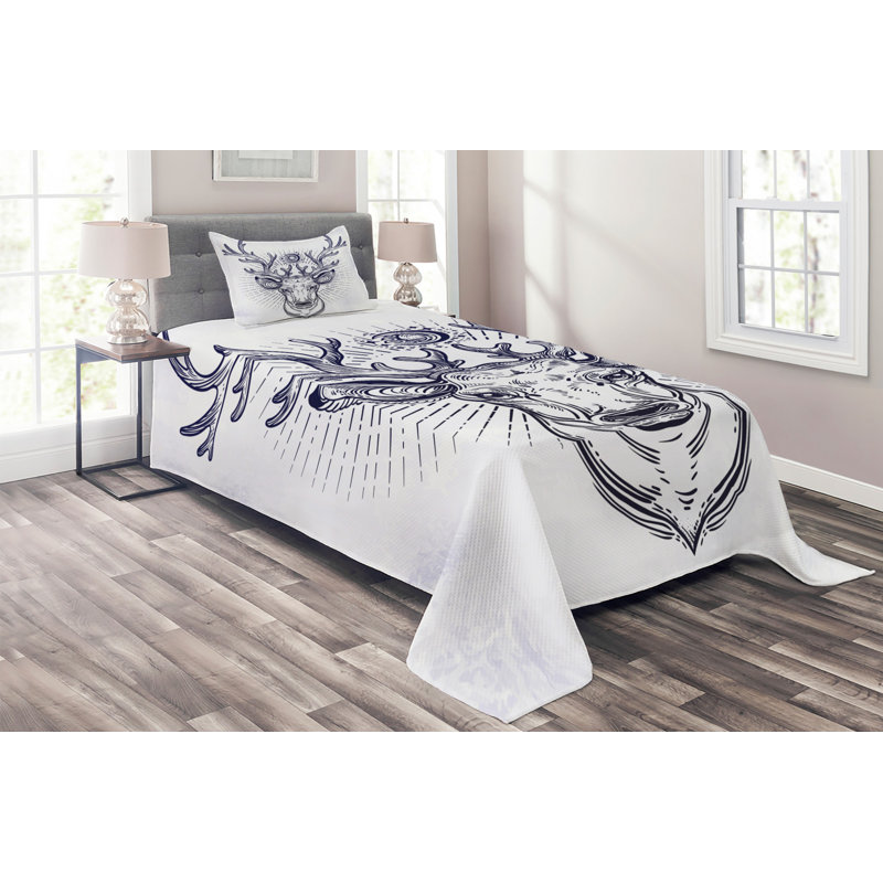 Rustic Polyester Coverlet, Twin Bedspread + 1 Sham
