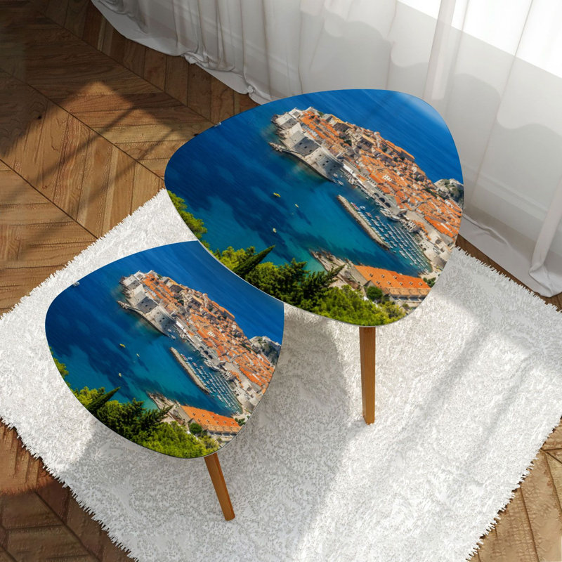 Ensemble de 2 tables basses gigognes Triangle