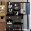 Petite coiffeuse de 29,2 po avec tiroir de gauche et tabouret rembourré, très grand miroir coulissant à droite, rangement multi-couches à grande capacité, commode pratique et pratique, convient aux petits espaces-71793805
